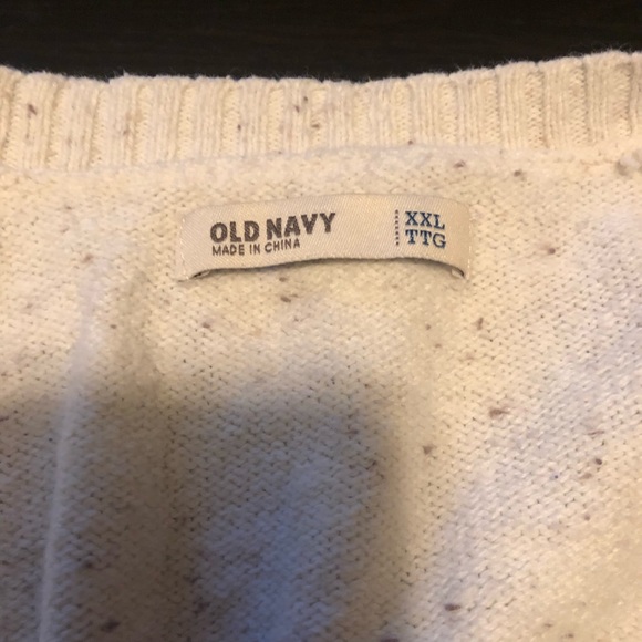 Off White V Neck Knit old Navy Sweater, Size XXL - Picture 2 of 5